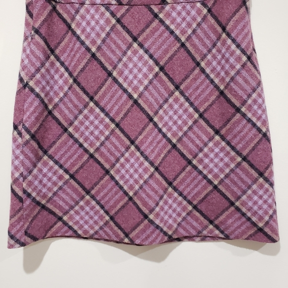 Talbolts Wool Blend Skirt Size 12 Pink Plaid Academia Preppy Casual Collegiate - Picture 5 of 14